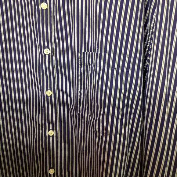 Michael Kors button up shirt Blue and white striped Men’s 18.5 34/35 Big EUC. - Picture 5 of 13